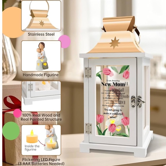 First Mother Day Gifts for New Mom Lantern Gift Set with Card - Picture 2 of 3